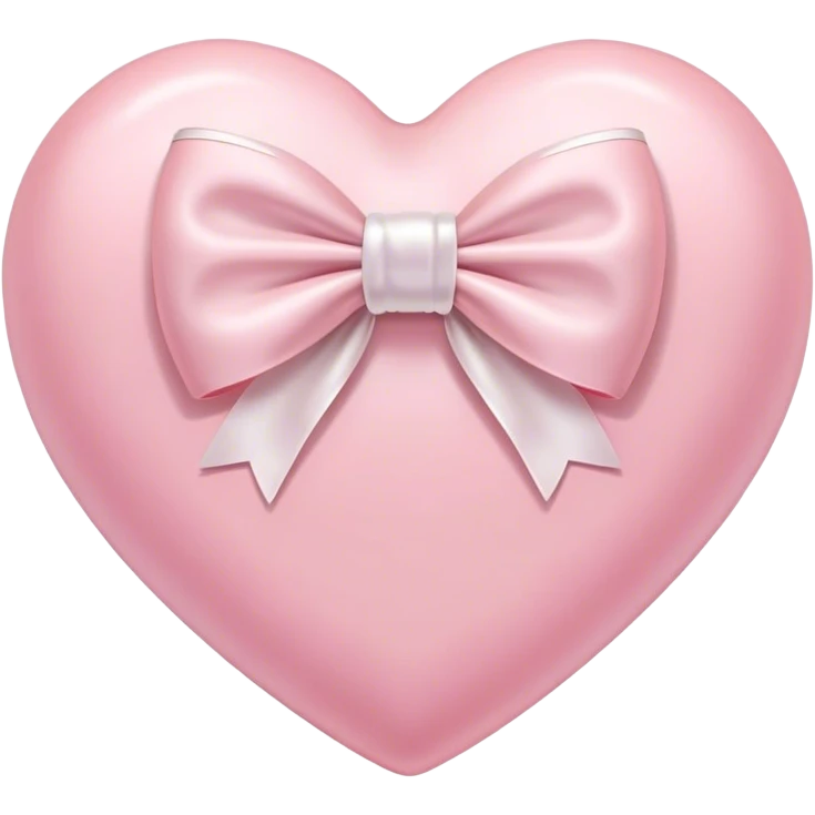 Pastel pink heart with white bow emoji