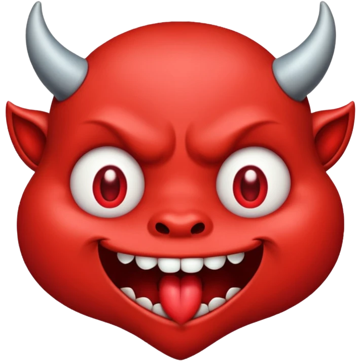 Devil's face? With heart-shaped eyes. An open, drooling mouth. emoji