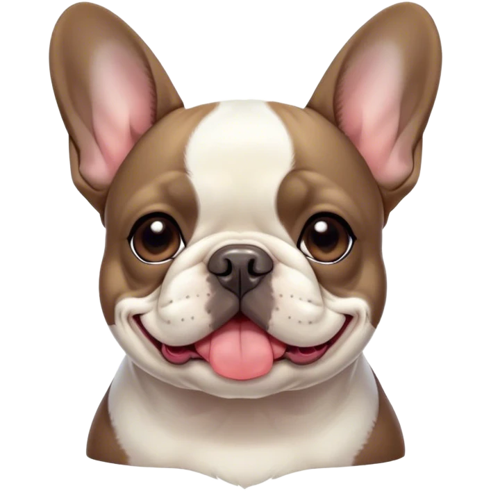 Meme-Worthy Cute Sleeping Pied French Bulldog Portrait Emoji, Head resting peacefully with a gentle, contented smile and eyes softly closed in serene repose, showcasing a distinctive pied fur of contrasting hues and a lovable, relaxed expression, simplified yet irresistibly adorable, highly detailed, glowing with a soft, drowsy radiance, high shine, exuding calm, endearing charm, styled with a gentle, soft glowing outline, capturing the essence of a sleeping Pied French Bulldog that appears destined to be the next viral symbol of adorable, sleepy delight! emoji
