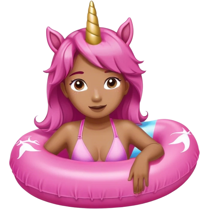 Unicorn pink swim emoji