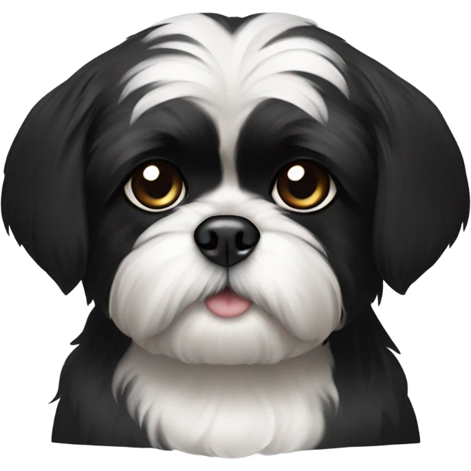 Black Shiz tzu with a white chin  emoji