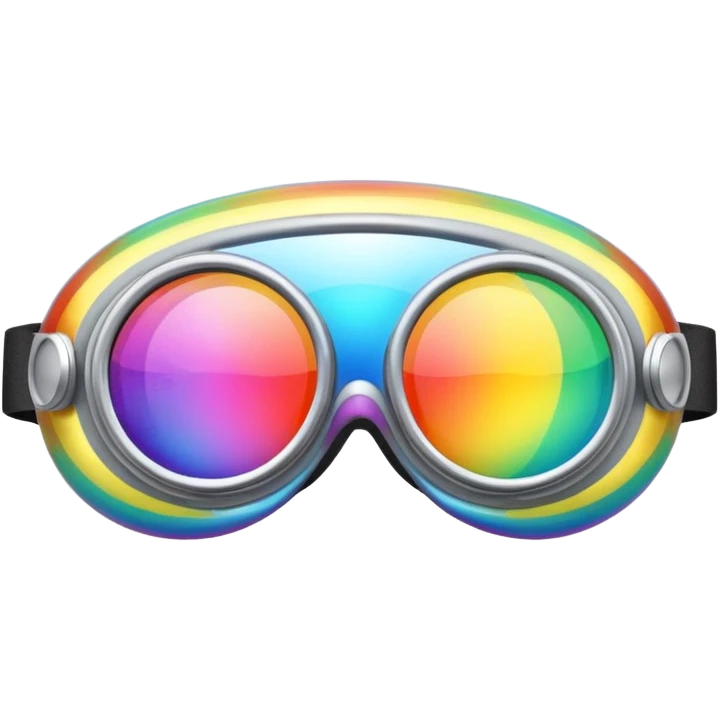 silver simulation rainbow blend goggles emoji