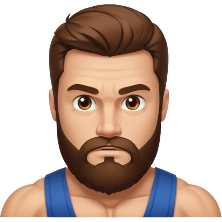 heroic man with beard and long brown hair emoji