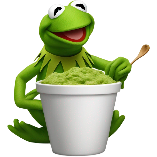 Kermit the frog eating Kermit the frog. emoji
