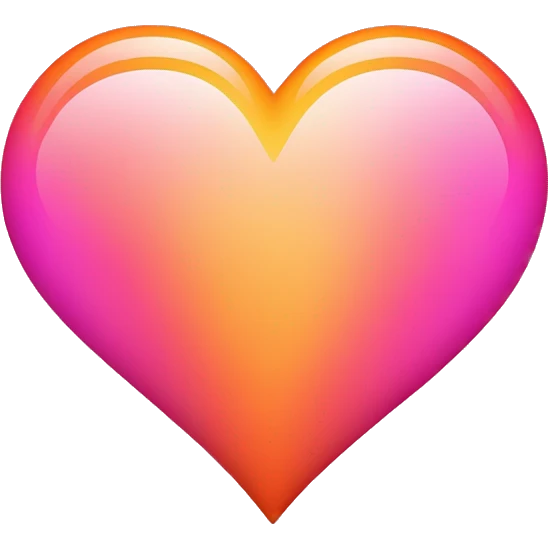 orange and pink gradient tall matte heart emoji