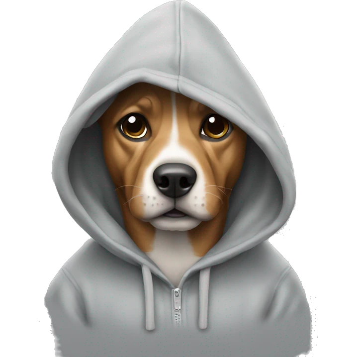 Dog wearing a hoodie emoji