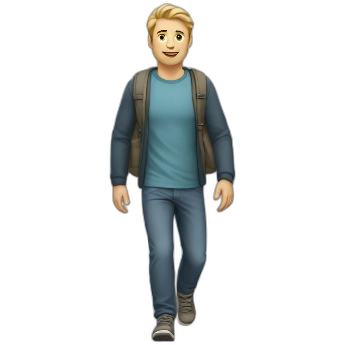 Caucasian man walking emoji