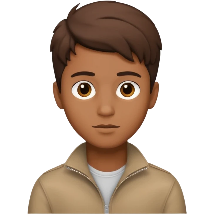 profile picture of a stylish brown boy, neat hair, simple background emoji