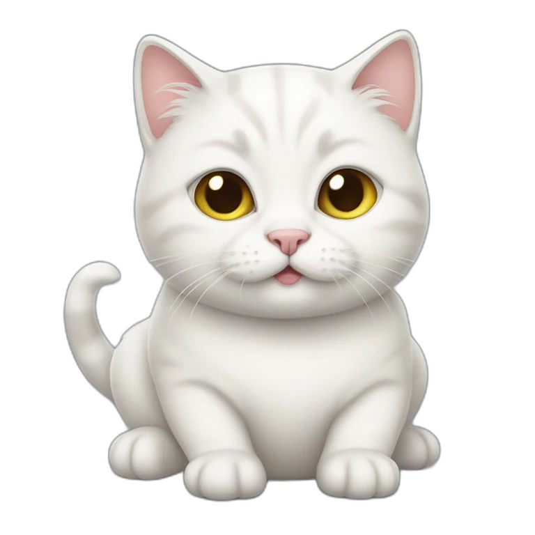 fat white kitten emoji