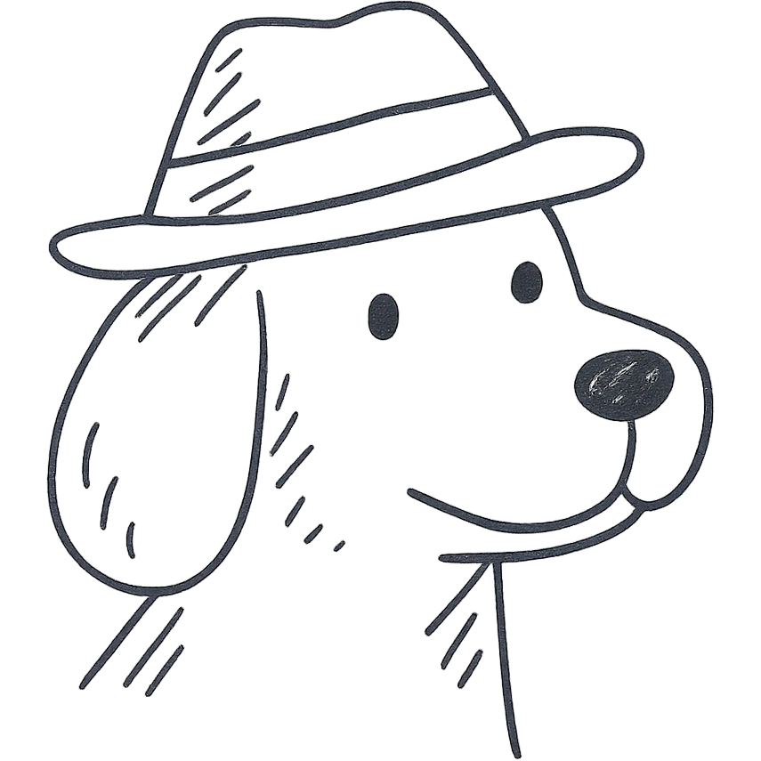 A dog in a hat emoji