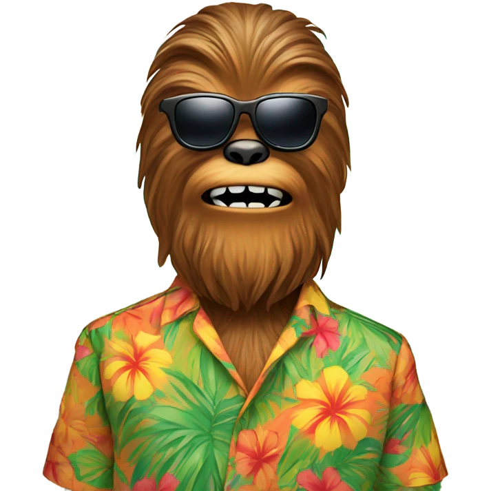 Chewbacca wearing sunglasses and a Hawaiian shirt emoji