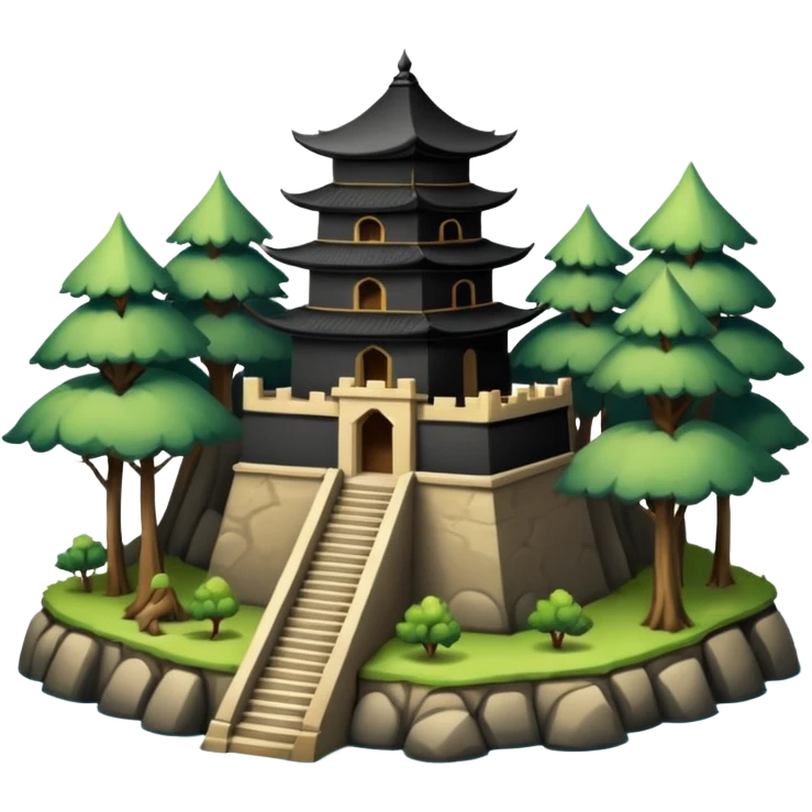 ancient palace in the woods on an island emoji