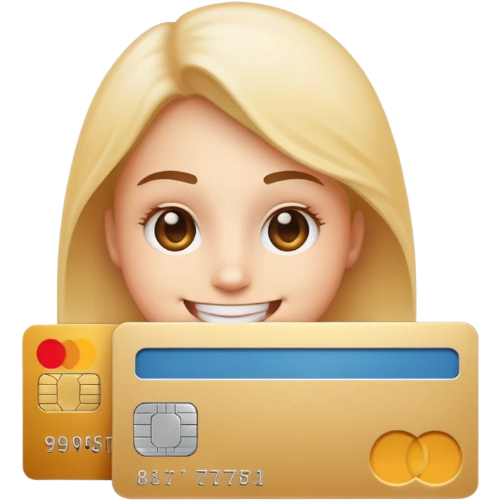 Smiling emoji with credit card and powder under credit card emoji