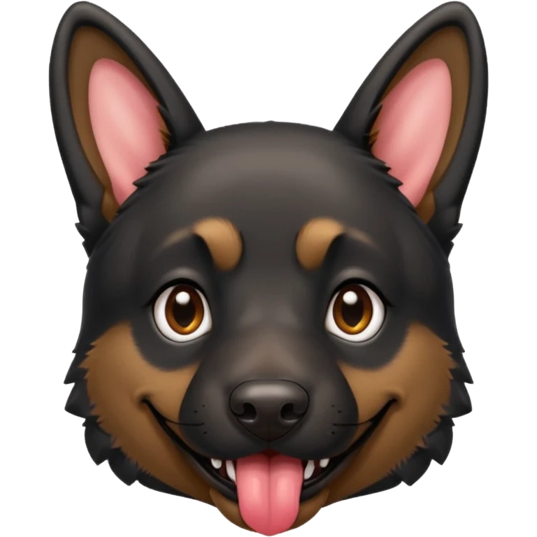 cartoon style dark German Shepherd dog withlonger tongue hanging out  emoji