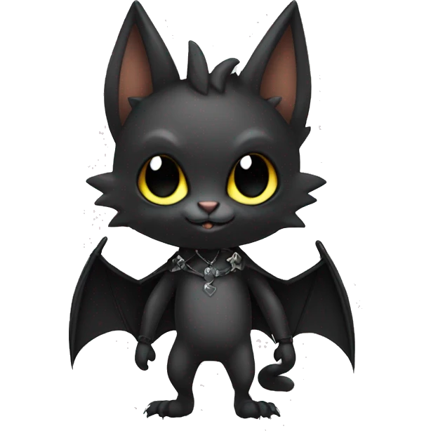 Black Punk Bat-Cat-Fakemon Full Body emoji