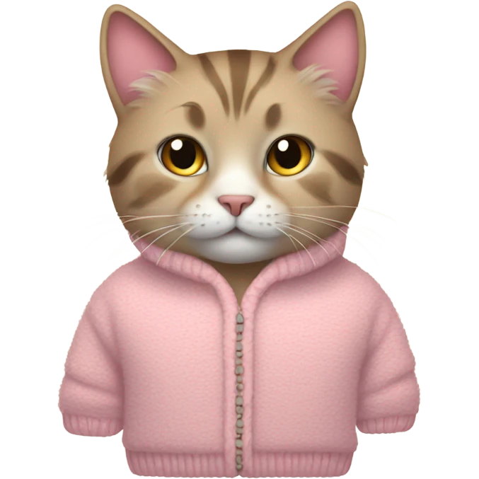 Cat in a pink fuzzy sweater emoji