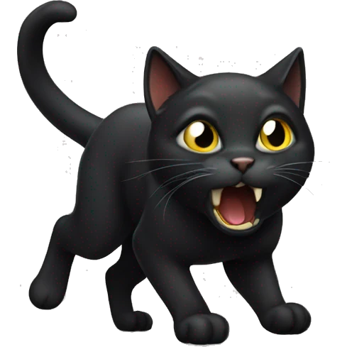 Black cat hissing  emoji