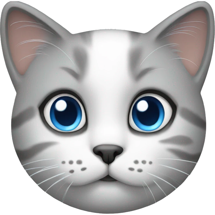 White an grey cat with blue eyes emoji