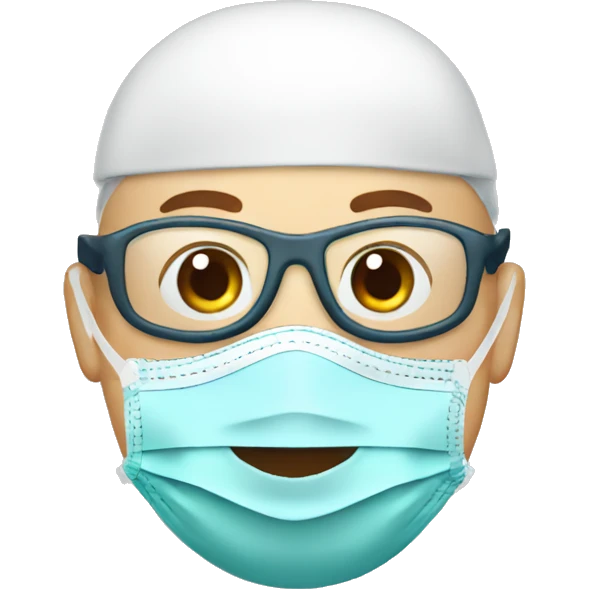 Bald male Nurse wearing face mask and goggles  giving thumbs up emoji