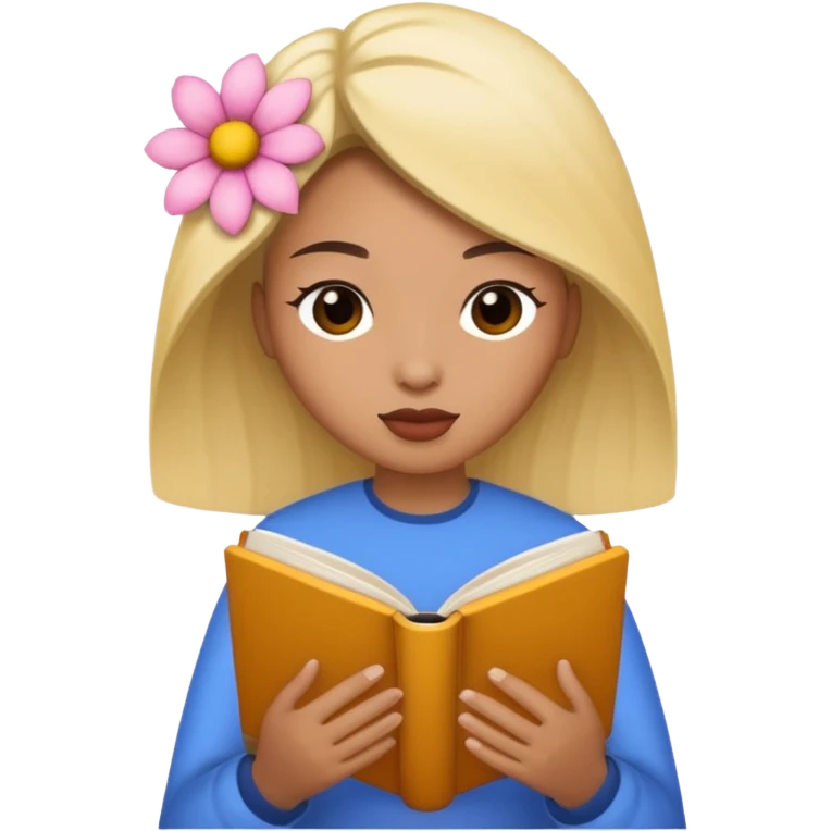  Kikimora reading book + flower emoji