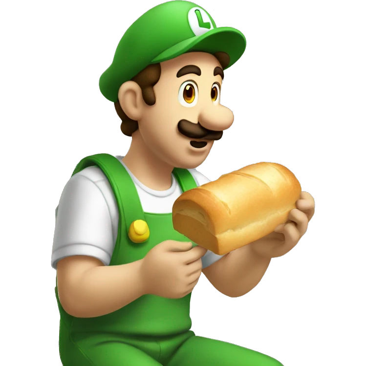 Luigi eating bread  emoji