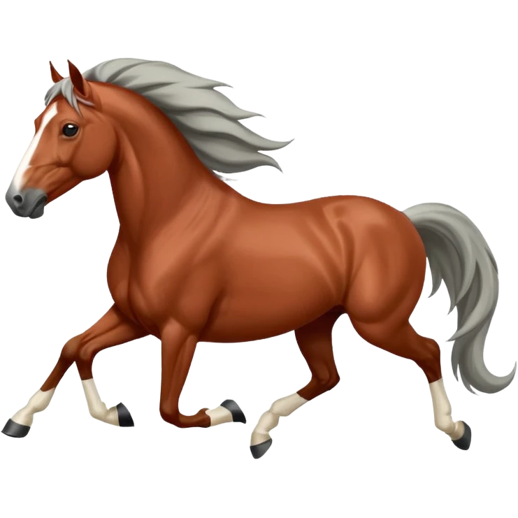 Tito’s running red roan white face  racehorse emoji