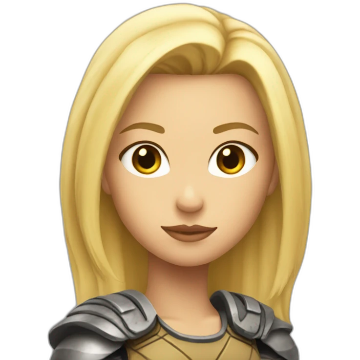 a blonde warriors girl with a Big number one emoji