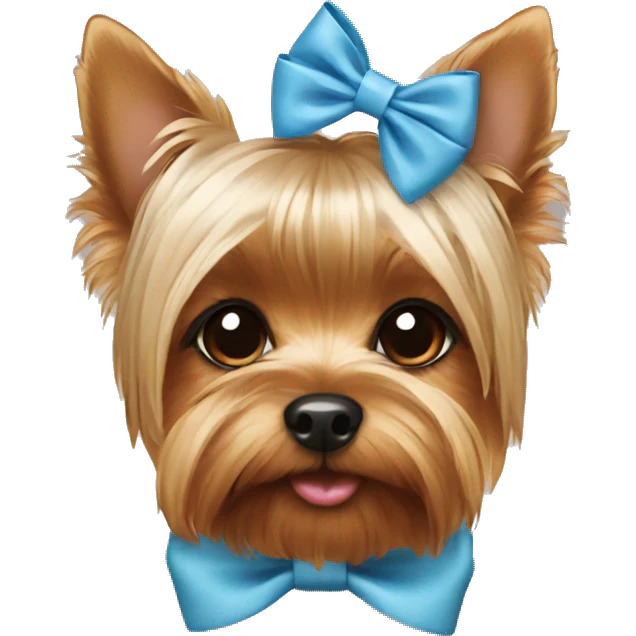 yorkie wearing a bow emoji
