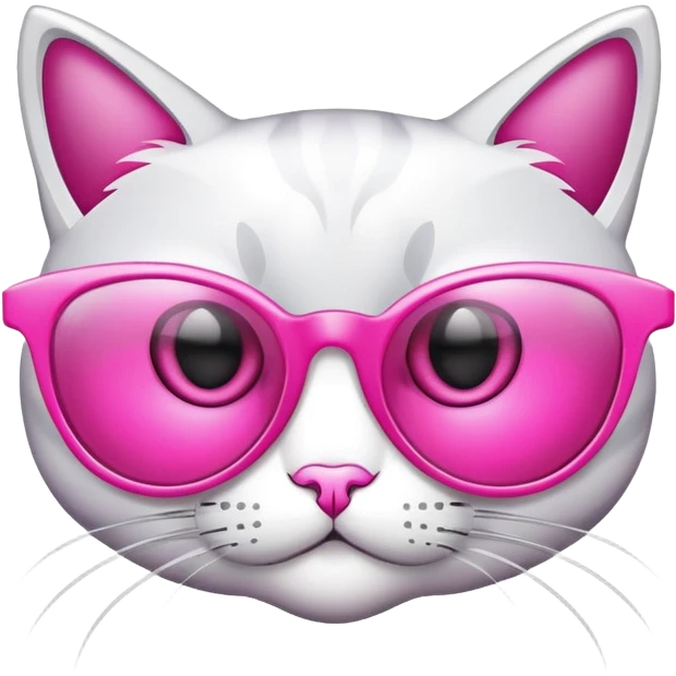cat-eye shaped safety glasses with bright pink lenses, fashionable protection emoji