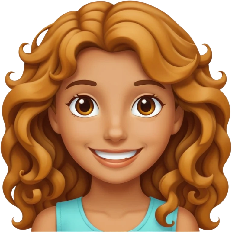 Wavy haired tanned girl emoji
