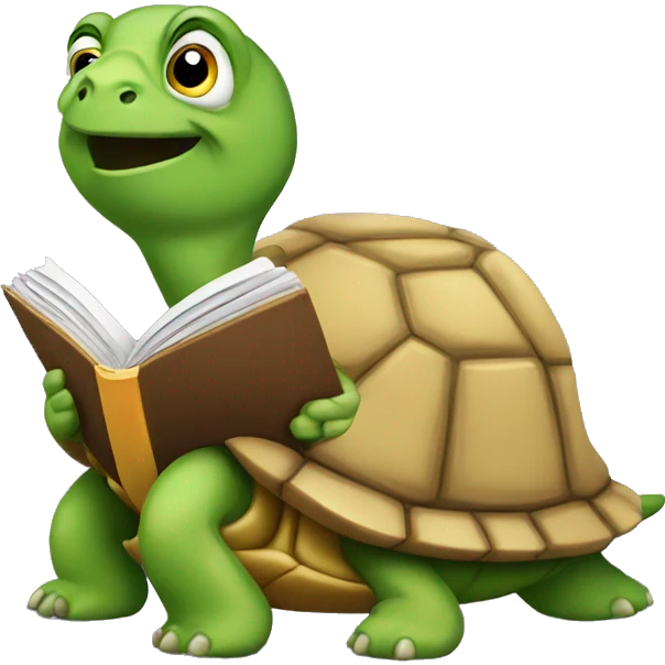 Turtle read book emoji