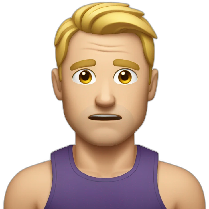 crying personal trainer, white man emoji