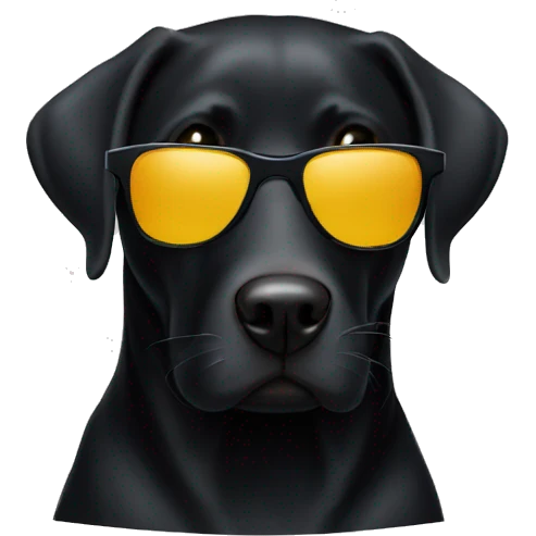 black labrador with sunglasses emoji