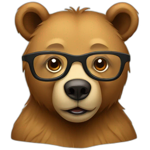 bear with glasses emoji