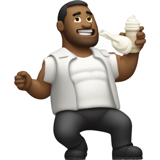 Man with a whip cream bottle emoji
