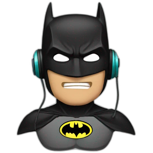 batman with headphone emoji