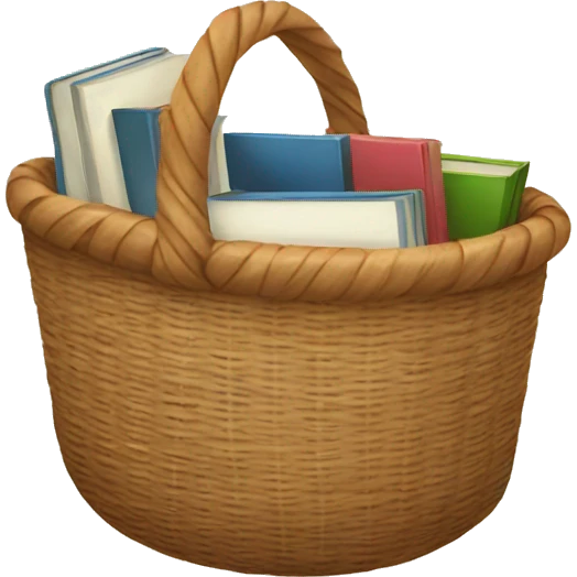 basket with books inside  emoji