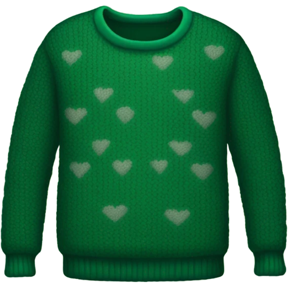 sweater pattern in the shape of a heart and color is dark green emoji
