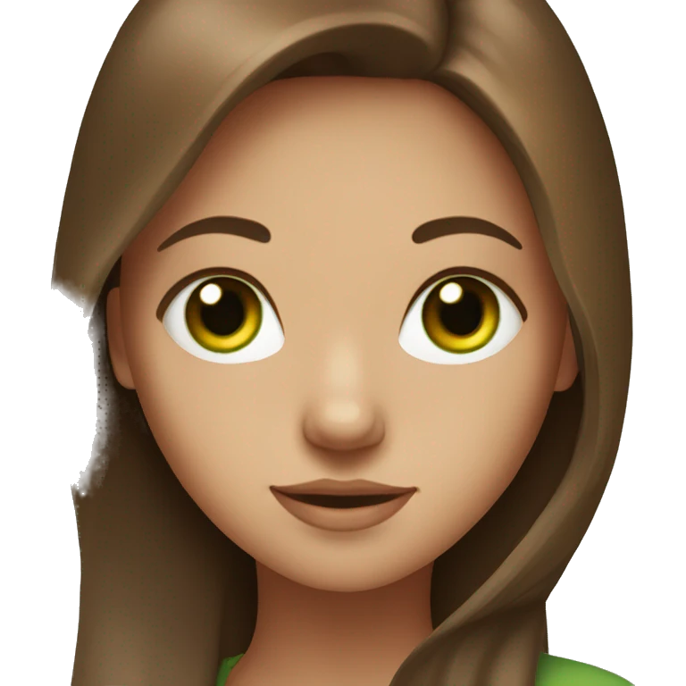 green-eyed girl with long brown hair emoji