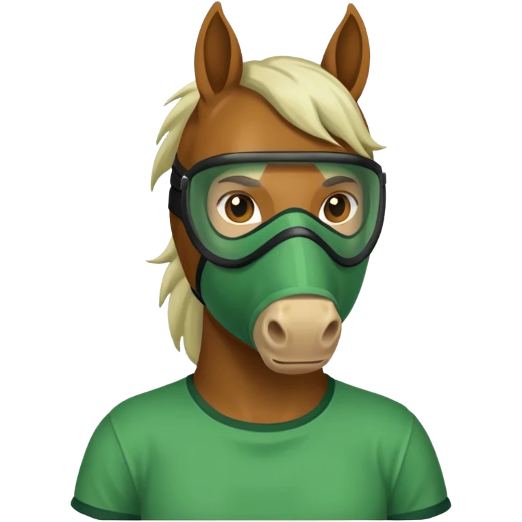 horse with green mask and shirt emoji