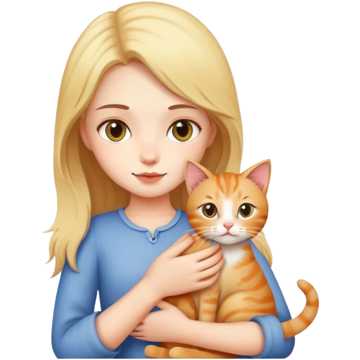 a girl with a cat emoji