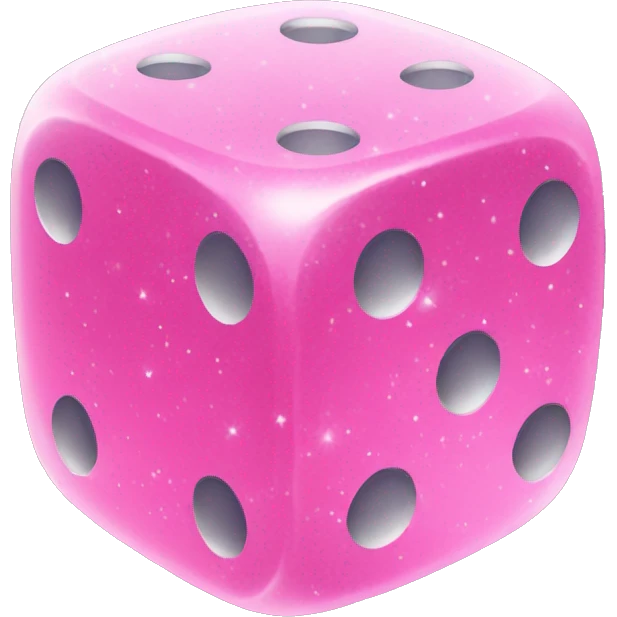two pink sparkly dice emoji