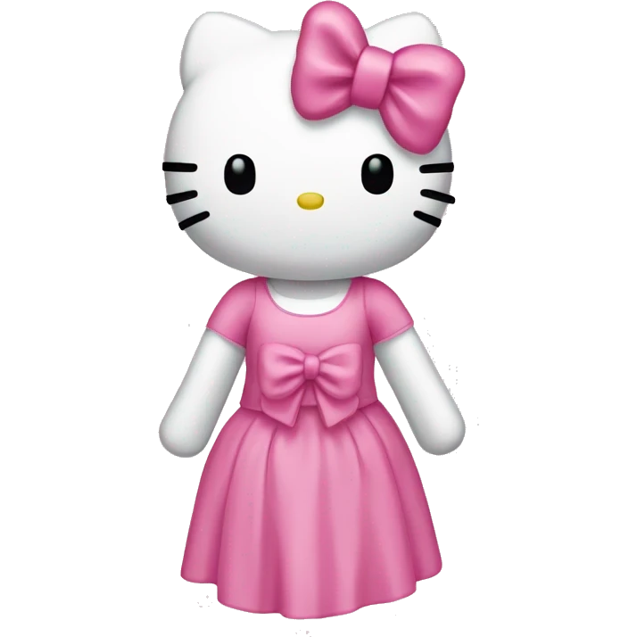 hello kitty pink bow and outfit emoji
