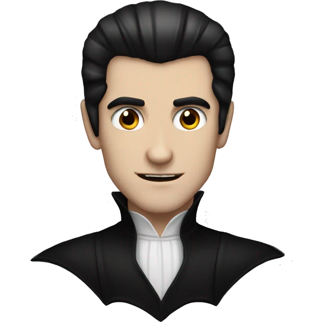 mix of dracula vampire and white guy with black hair emoji