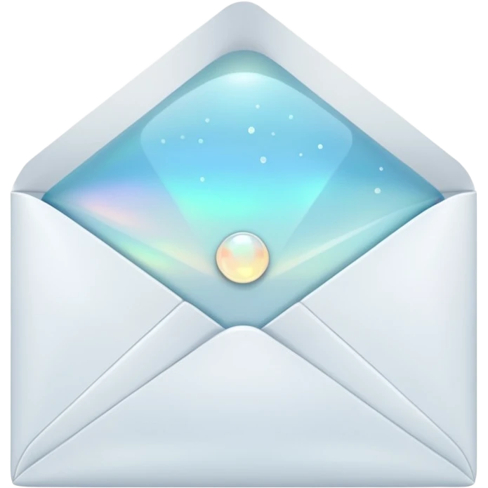 a beautiful romantic white opal envelope emoji