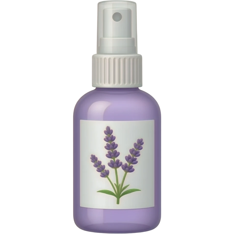 Thin Light purple spray bottle with lavender flower label emoji