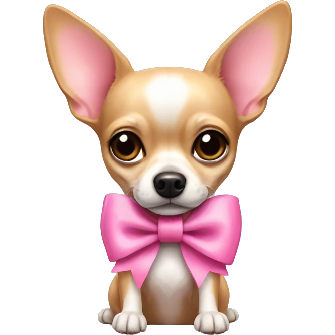 chihuahua dog with pink bow emoji