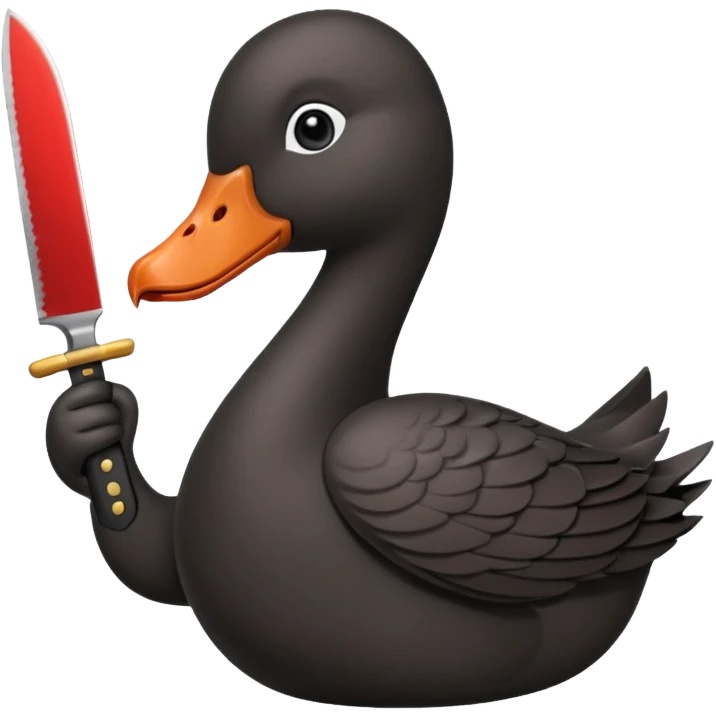 Black goose with a knife emoji