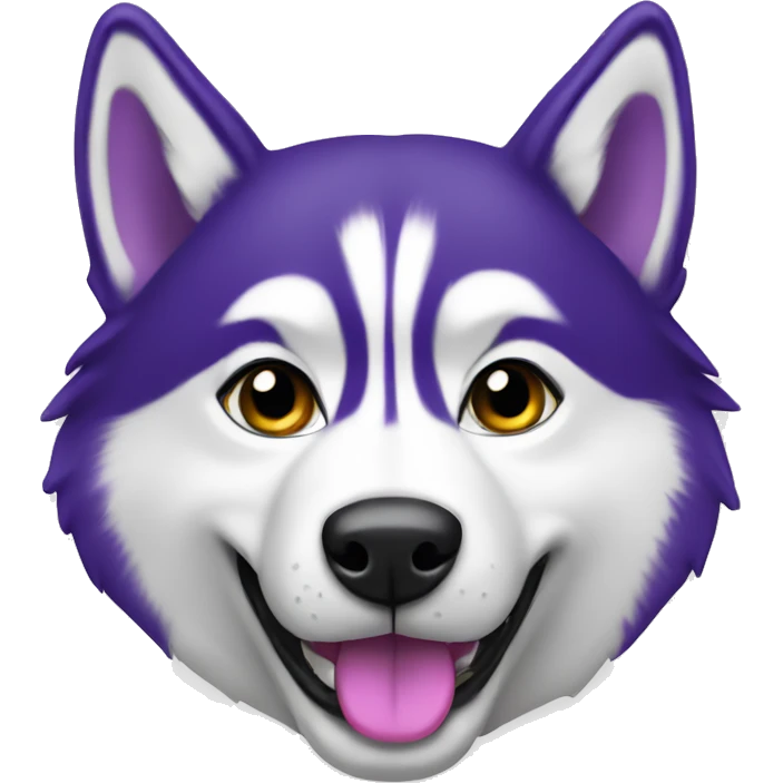 Husky dog w purple W emoji