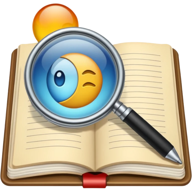 journal observing. Transparent background emoji